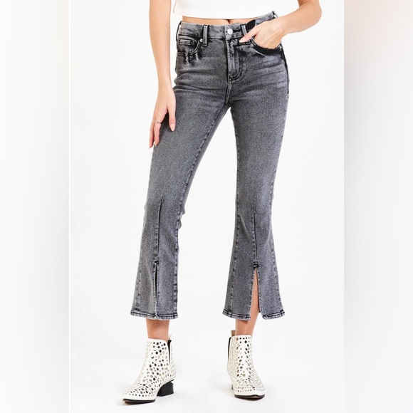 Dear John Denim Jeanne Super High Rise Cropped Flare Jeans Stanford - Picture 5 of 7